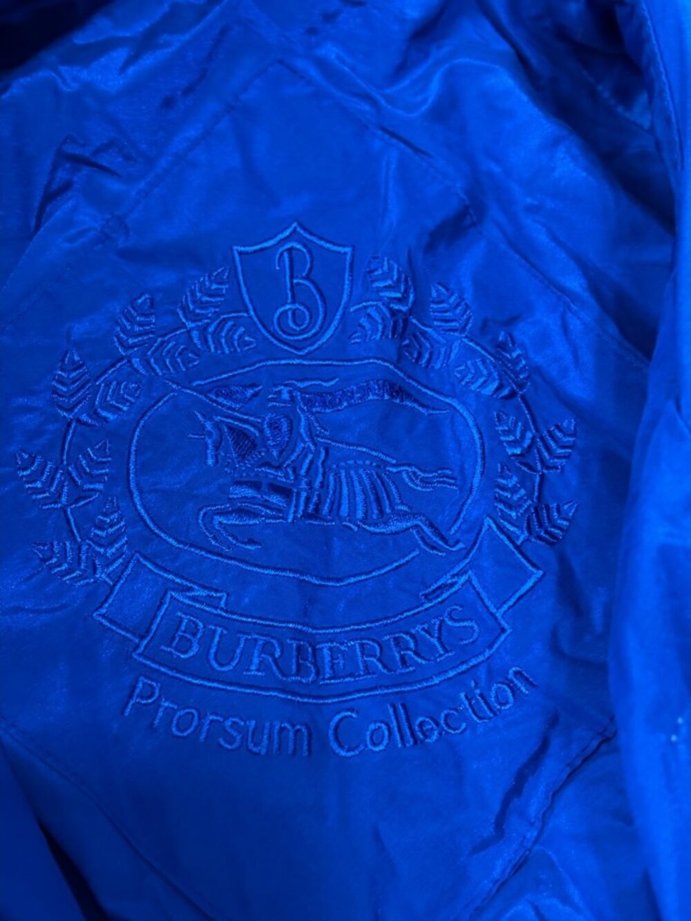 Vintage Burberrys Prorsum Collection Womens Trench Rain Jacket Coat Sz 12 Blue - Picture 6 of 10